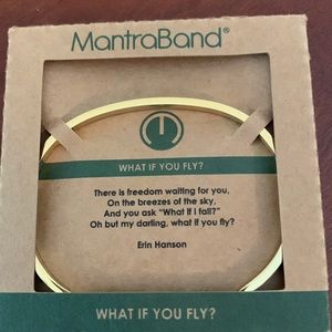 Mantra band gold bracelet; What if you fly?